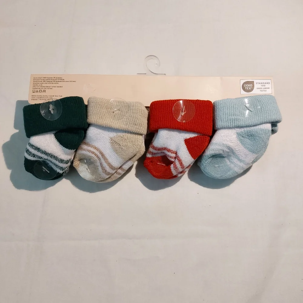 Capelli of New York Baby Holiday Socks Set Red Blue Green Tan NWT